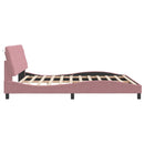 sengeramme med LED uden madras 180x200 cm velour pink