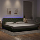 sengeramme med LED uden madras 200x200 cm velour lysegrå