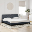sengeramme med LED uden madras 200x200 cm velour mørkegrå