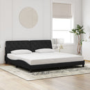 sengeramme med LED uden madras 200x200 cm velour sort