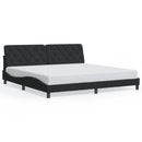sengeramme med LED uden madras 200x200 cm velour sort