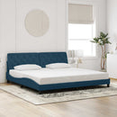 sengeramme med LED uden madras 160x200 cm velour lyseblå