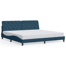 sengeramme med LED uden madras 160x200 cm velour lyseblå