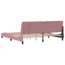 sengeramme med LED uden madras 200x200 cm velour lyserød