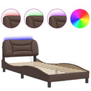 sengeramme med LED uden madras Hvar 80x200 cm brun
