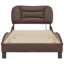 sengeramme med LED uden madras Hvar 80x200 cm brun