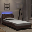 sengeramme med LED uden madras Hvar 80x200 cm brun