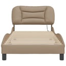 sengeramme med LED uden madras Hvar 80x200 cm cappuccinofarvet