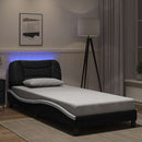 sengeramme med LED uden madras Hvar 80x200 cm sort og hvid