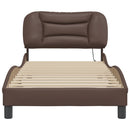 sengeramme med LED uden madras Hvar 90x190 cm brun