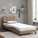 sengeramme med LED uden madras Hvar 90x190 cm cappuccinofarvet