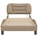 sengeramme med LED uden madras Hvar 90x190 cm cappuccinofarvet
