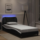 sengeramme med LED uden madras Hvar 90x190 cm sort og hvid