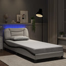 sengeramme med LED uden madras Hvar 90x190 cm hvid og sort