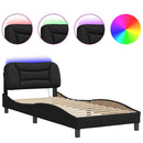 sengeramme med LED uden madras Hvar 90x200 cm sort
