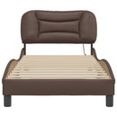 sengeramme med LED uden madras Hvar 90x200 cm brun