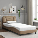 sengeramme med LED uden madras Hvar 90x200 cm cappuccinofarvet