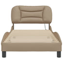 sengeramme med LED uden madras Hvar 90x200 cm cappuccinofarvet
