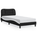 sengeramme med LED uden madras Hvar 90x200 cm sort og hvid