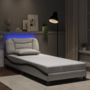 sengeramme med LED uden madras Hvar 90x200 cm hvid og sort