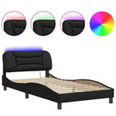 sengeramme med LED uden madras Hvar 100x200 cm sort