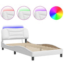 sengeramme med LED uden madras Hvar 100x200 cm hvid