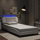 sengeramme med LED uden madras Hvar 100x200 cm hvid