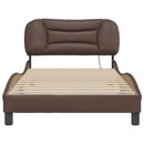sengeramme med LED uden madras Hvar 100x200 cm brun