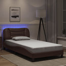sengeramme med LED uden madras Hvar 100x200 cm brun