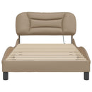 sengeramme med LED uden madras Hvar 100x200 cm cappuccinofarvet