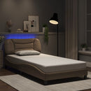 sengeramme med LED uden madras Hvar 100x200 cm cappuccinofarvet