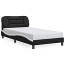 sengeramme med LED uden madras Hvar 100x200 cm sort og hvid
