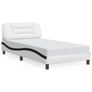 sengeramme med LED uden madras Hvar 100x200 cm hvid og sort
