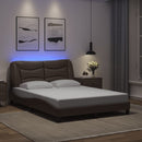sengeramme med LED uden madras Hvar 120x200 cm brun