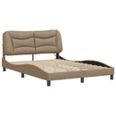 sengeramme med LED uden madras Hvar 120x200 cm cappuccinofarvet