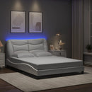 sengeramme med LED uden madras Hvar 140x190 cm hvid