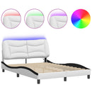 sengeramme med LED uden madras Hvar 200x200 cm hvid og sort