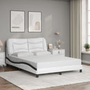 sengeramme med LED uden madras Hvar 200x200 cm hvid og sort
