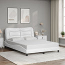 sengeramme med LED uden madras Hvar 140x200 cm hvid