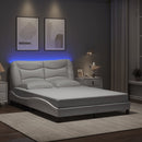 sengeramme med LED uden madras Hvar 140x200 cm hvid