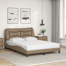 sengeramme med LED uden madras Hvar 140x200 cm cappuccinofarvet