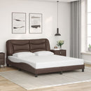sengeramme med LED uden madras Hvar 160x200 cm brun
