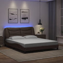 sengeramme med LED uden madras Hvar 160x200 cm brun