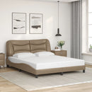 sengeramme med LED uden madras Hvar 160x200 cm cappuccinofarvet