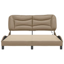 sengeramme med LED uden madras Hvar 160x200 cm cappuccinofarvet