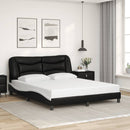 sengeramme med LED uden madras Hvar 160x200 cm sort og hvid