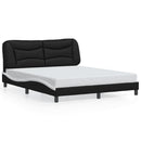sengeramme med LED uden madras Hvar 160x200 cm sort og hvid