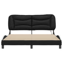 sengeramme med LED uden madras Hvar 160x200 cm sort og hvid