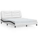 sengeramme med LED uden madras Hvar 160x200 cm hvid og sort