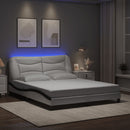 sengeramme med LED uden madras Hvar 160x200 cm hvid og sort